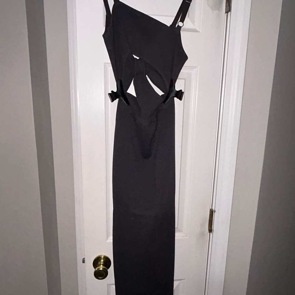 Elegant Black Cut-Out Dress
